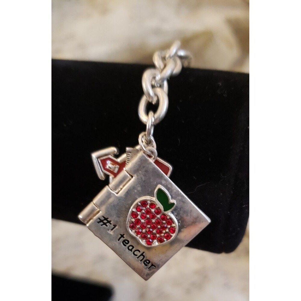 Whimsy, Classy Back to School Metal Charm #1 Teacher + "Children are the Future"